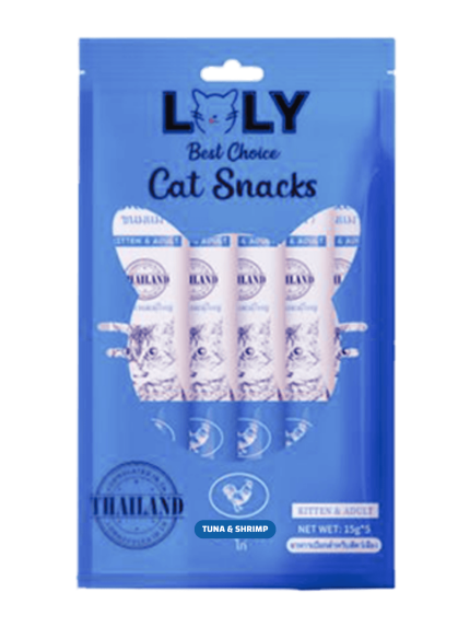 لولي مكافآت للقطط بالتونا والجمبري 5×15 جرام