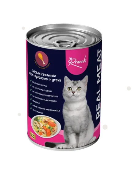 رانك طعام رطب للقطط طاجن بالدجاج والخضار في المرق 400 جرام