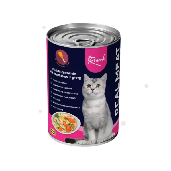 Rrannk Wet Cat Food Chicken & Vegetable Casserole in Gravy 400g