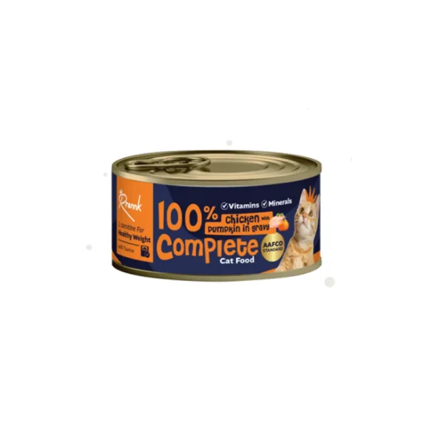 Rrannk Wet Cat Food Chicken with Pumpkin in Gravy for Healthy Weight 80g