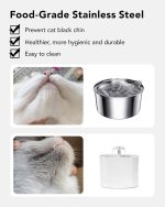 ⁦نافورة للقطط من الاستيل 3.2 لتر⁩ - الصورة ⁦4⁩
