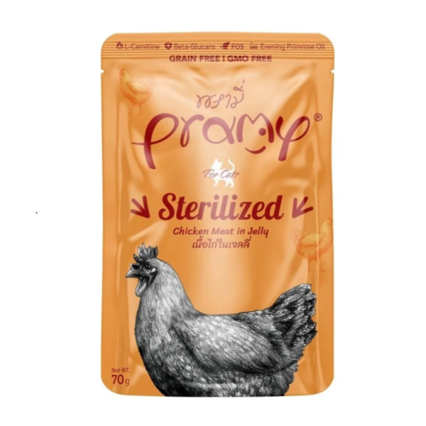 Pramy Chicken in Jelly Wet Food for Sterilized Cats 70 g