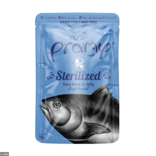 Pramy Tuna in Jelly Wet Food for Sterilized Cats 70 g