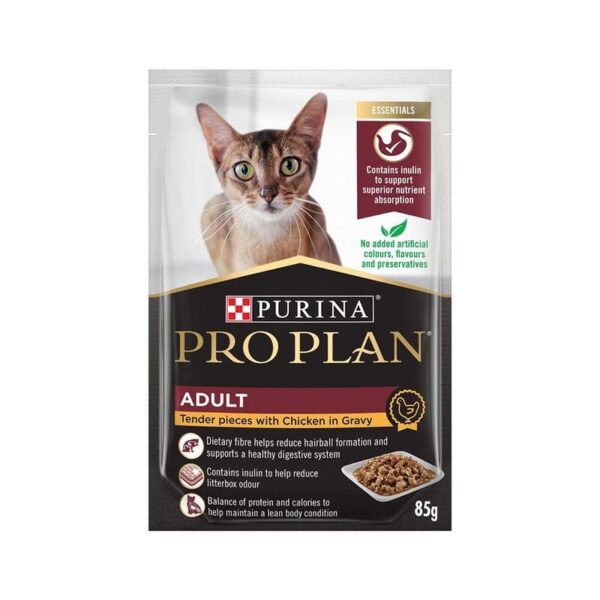 Purina Pro Plan Cat Wet Food with Chicken in Gravy for Adults- 85 g