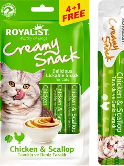روياليست مكآفات للقطط كريمية بالدجاج و اسكالوب 5×15جرام