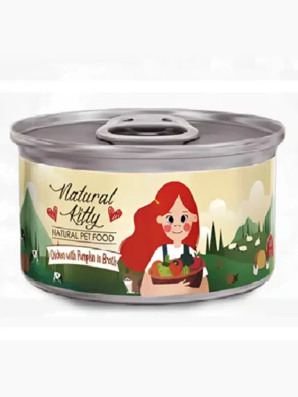 ناتشورال كيتي طعام رطب للقطط بالدجاج مع اليقطين في المرق 80 جرام