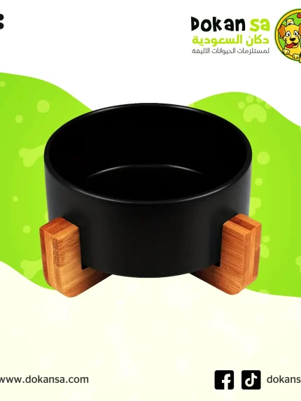 صحن طعام للقطط من السيراميك.