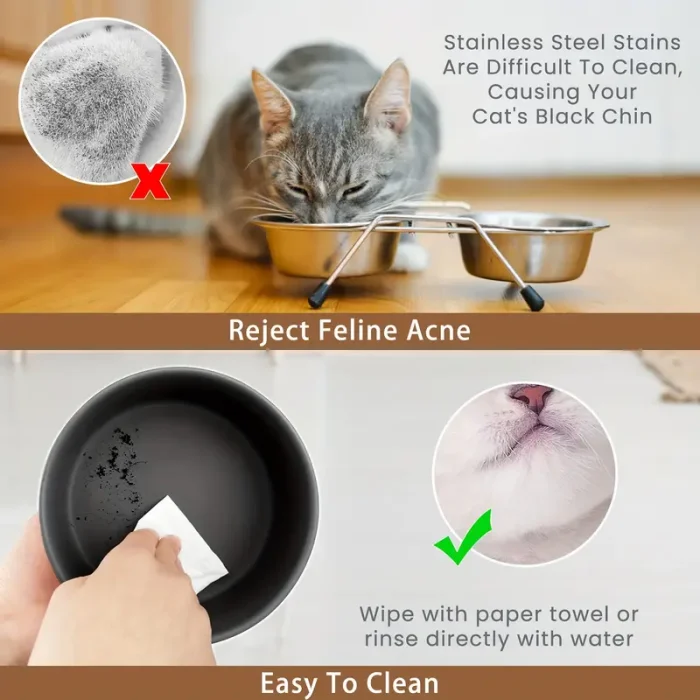 ⁦صحن طعام للقطط من السيراميك.⁩ - الصورة ⁦4⁩