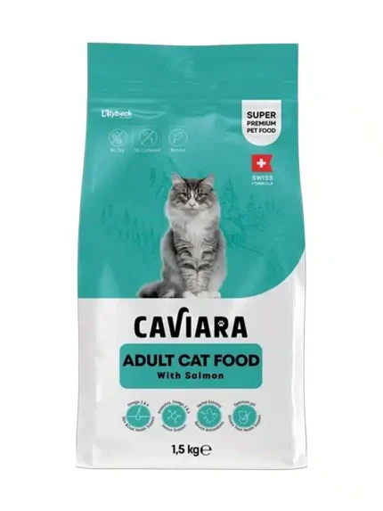 كافيارا طعام القطط المعقمة بالسلمون 1.5كغ