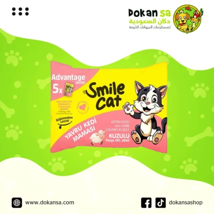 سمايل كات – طعام جاف للقطط الصغيرة 5 أكياس × 85 جرام