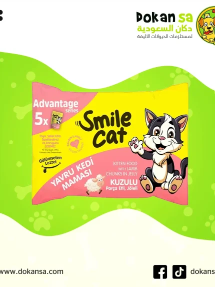سمايل كات – طعام جاف للقطط الصغيرة 5 أكياس × 85 جرام