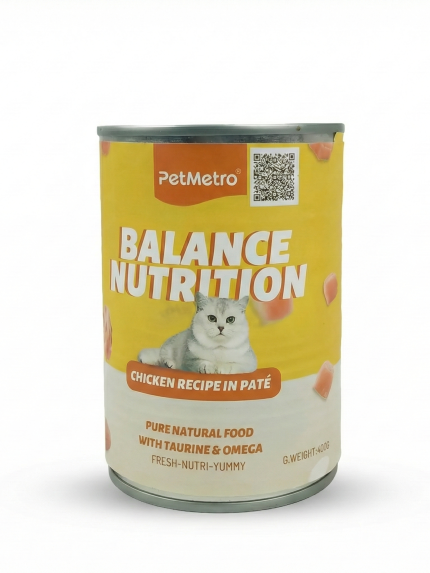 بت ميترو طعام رطب للقطط باتيه بالدجاج 430 جرام