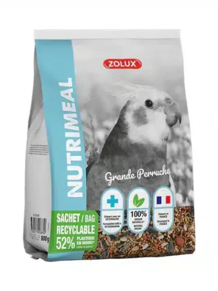 زولكس نوتريميل – طعام للببغاوات متوسطة الحجم مثل الكوكتيل والكروان – 800 جم