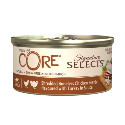 ويلنس كور سيغنتشر سيليكتس - دجاج وديك رومي مبشور بالمرق 79غ