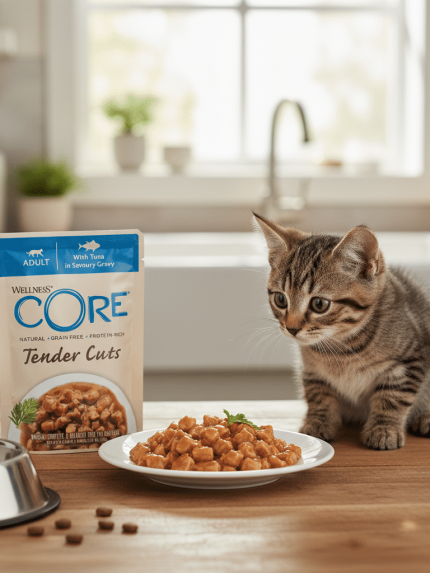 ويلنس كور - أظرف طعام رطب بالتونا في المرق (85غ)