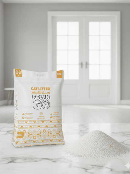 فيلاين قو رمل قطط 10 لتر: بنتونيت ناعم برائحة الياسمين المُكتّل