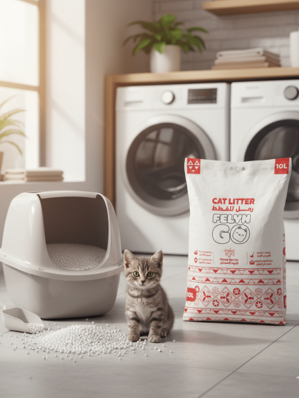 فيلاين قو رمل قطط 10 لتر: بنتونيت مُكتّل برائحة التوت المشكل