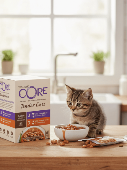 ويلنس كور تندر - مجموعة أظرف طعام رطب متنوعة بالمرق (6 × 85غ)