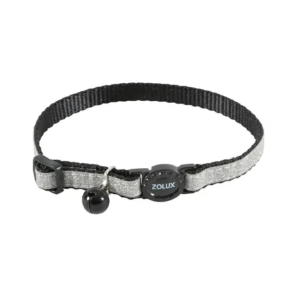 طوق زولكس للقطط (نايلون أسود) - لامع ومرصع بالكريستال