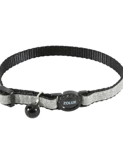 طوق زولكس للقطط (نايلون أسود) - لامع ومرصع بالكريستال