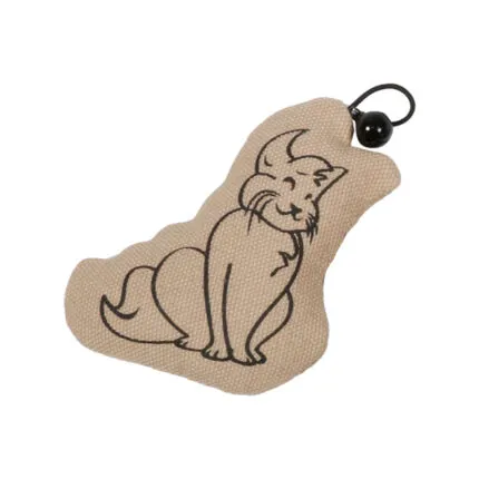 Cat toy with bell - Sitting Happy cat - 8x2x9cm