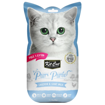 كت كات بيوري بالدجاج وحليب الماعز – 5× 15 جرام