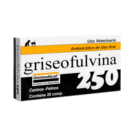 Griseofulvina 250 Tablets – Antifungal for Cats and Dogs – 10 Tablets