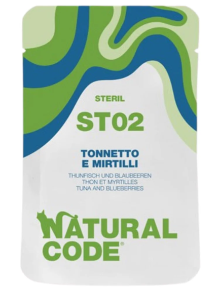 ناتشرال كود طعام رطب للقطط المعقمة 70غ - تونا وتوت أزرق
