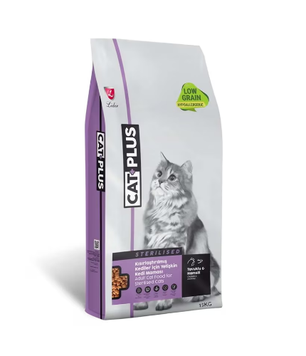 طعام جاف للقطط المعقمة دجاج وسمك الأنشوفة من كات بلس 7 كيلو