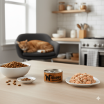 طعام رطب للقطط البالغة من ناتشرال كود (معلبات)، تونا وسالمون، 85 غرام.