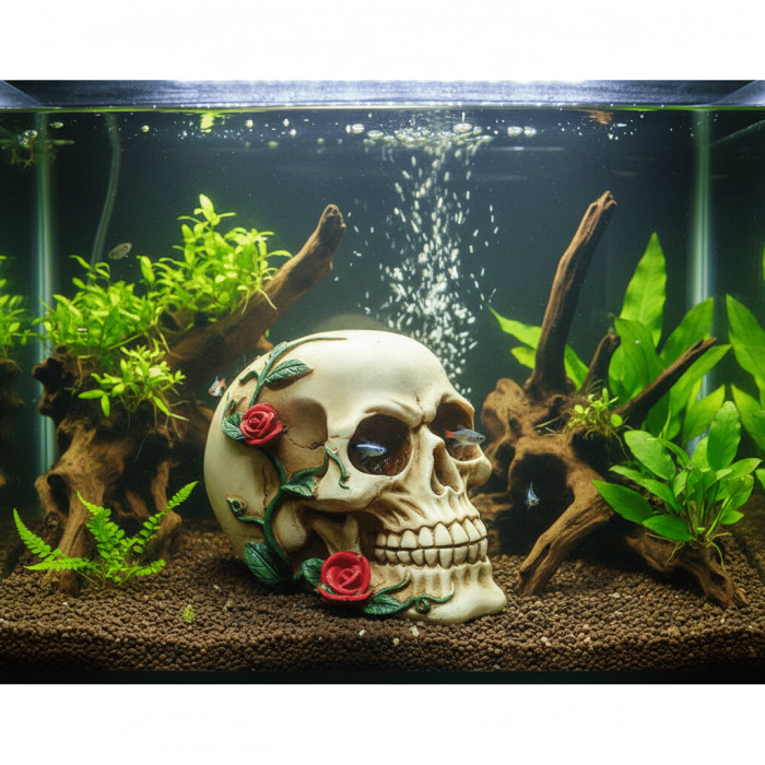 ⁦ديكور احواض السمك علي شكل جمجمة⁩ - الصورة ⁦2⁩