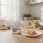 طعام رطب للقطط البالغة من ناتشرال كود (معلبات)، تونا وسوريمي في الجيلي، 85 غرام.