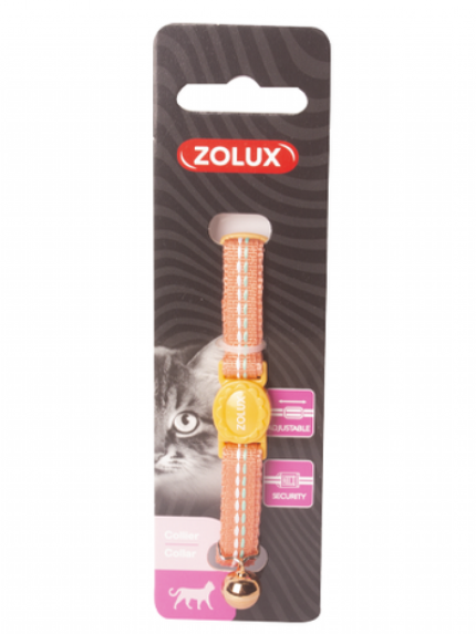 زولكس طوق قطط نايلون تيمبو عادي برتقالي