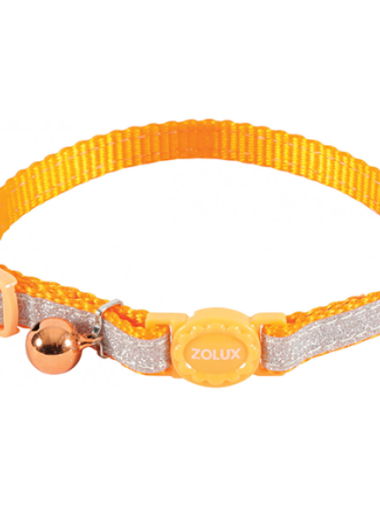 زولكس طوق للقطط نايلون لامع عادي – برتقالي