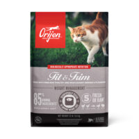 أوريجين فيت آند تريم طعام جاف للقطط، بالدجاج والديك الرومي والسمك، 1.8 كجم.