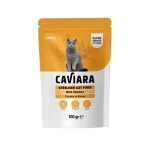 كافيارا طعام رطب للقطط البالغة، قطع السلمون والتراوت في المرق، ظرف 100 جرام.