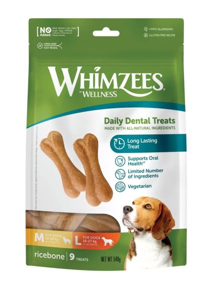 مكافآت ويمزيس للعناية بالأسنان - عظمة الأرز للكلاب الكبيرة، 9 حبات