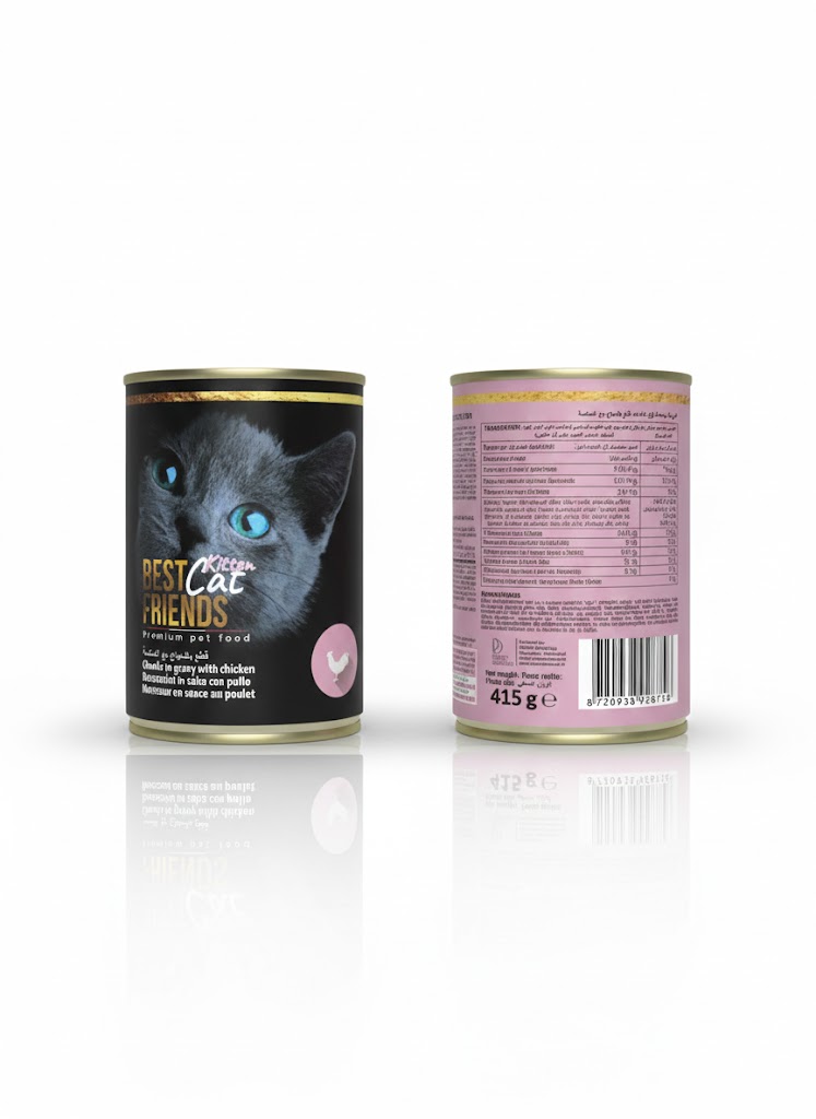 8720938928758 بيست فريندز طعام رطب للقطط الصغيرة قطع الدجاج مع الصلصة 415 جرام