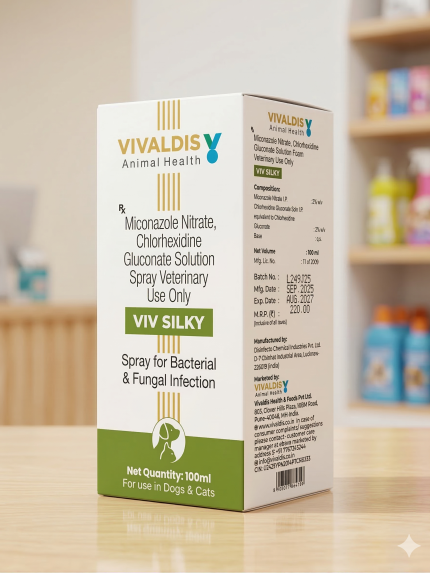 بخاخ فيف سيلكي (VIV SILKY) لعلاج الفطريات والبكتيريا للكلاب والقطط - 100 مل