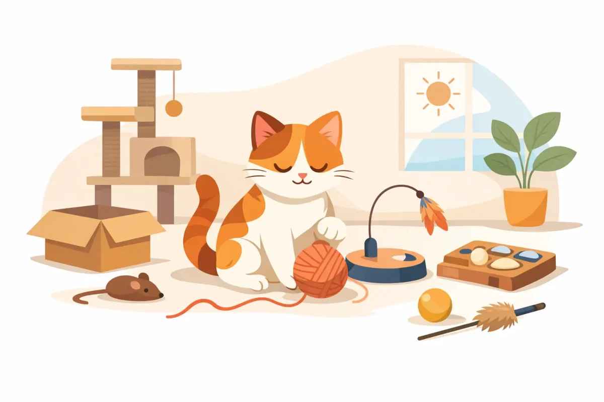 5 ألعاب منزلية بسيطة لتسلية قطتك الوحيدة