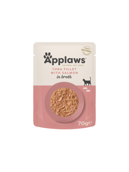 أبلاوز فيليه تونا وسلمون بالمرق 70 غ - طعام رطب للقطط