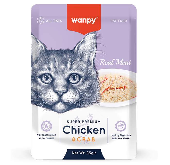 6927749871026 ونبي سوبر بريميوم - طعام رطب للقطط (دجاج وسرطان البحر) - ظرف 85 جرام - الصورة 1