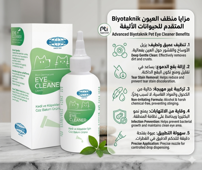 ⁦بيوتكنيك منظف عيون آمن للحيوانات الأليفة 50 ملل⁩ - الصورة ⁦2⁩