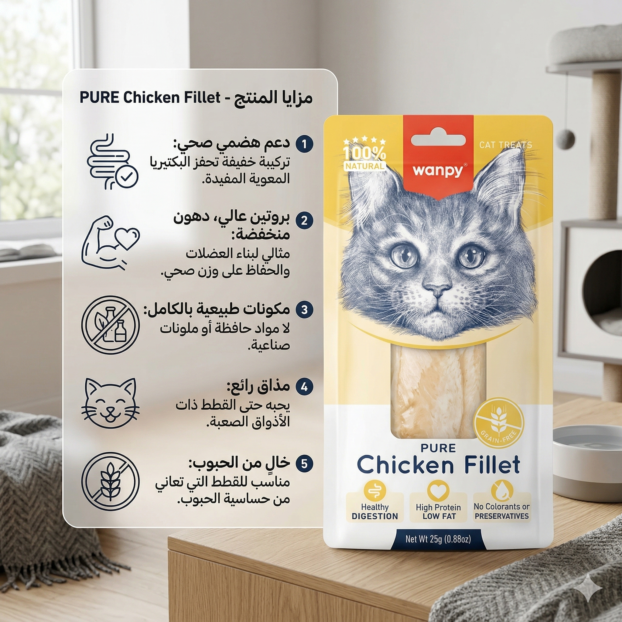 Gemini_Generated_Image_ewna63ewna63ewna ونبي - شرائح فيليه الدجاج (مكافآت للقطط)، 25 جرام - الصورة 1