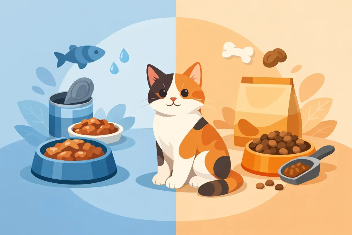 فوائد الأكل الرطب مقابل الأكل الجاف للقطط