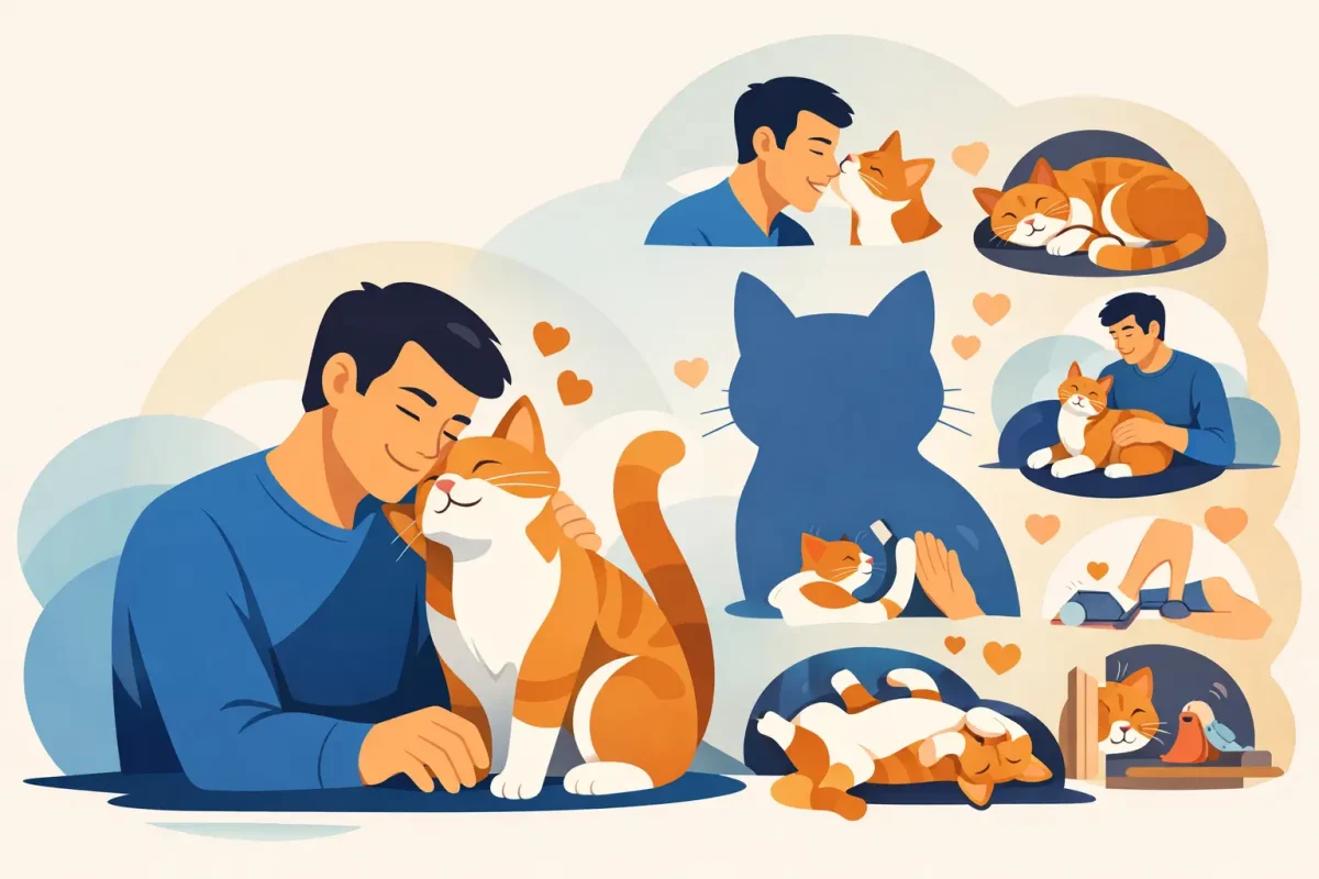 10 علامات حب القطة لصاحبها بوضوح