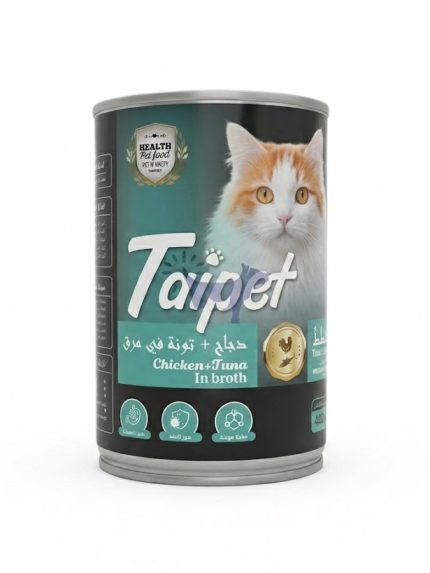 تاي بيت طعام رطب للقطط بالدجاج والتونة في المرق 400 غ - وجبة متكاملة