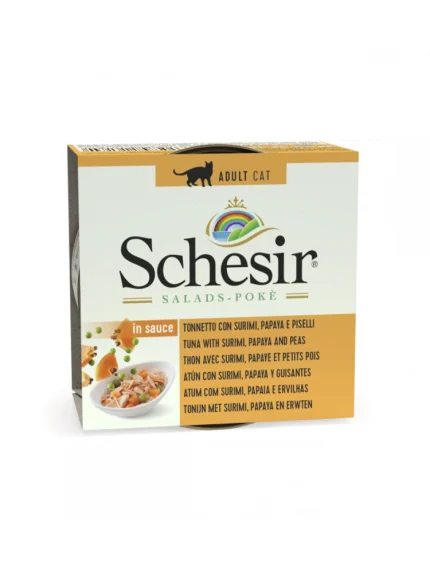 شيزر طعام رطب للقطط تونة مع سوريمي وبابايا وبازلاء - 85 جرام