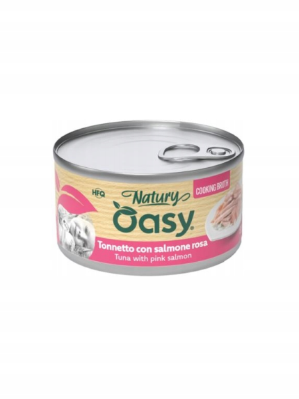 أوزي نيتشر طعام رطب للقطط تونة مع سلمون في مرق - 85 جرام