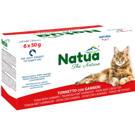 ناتوا طعام رطب للقطط تونة مع جمبري 6 × 50 غ - وجبات صغيرة طازجة